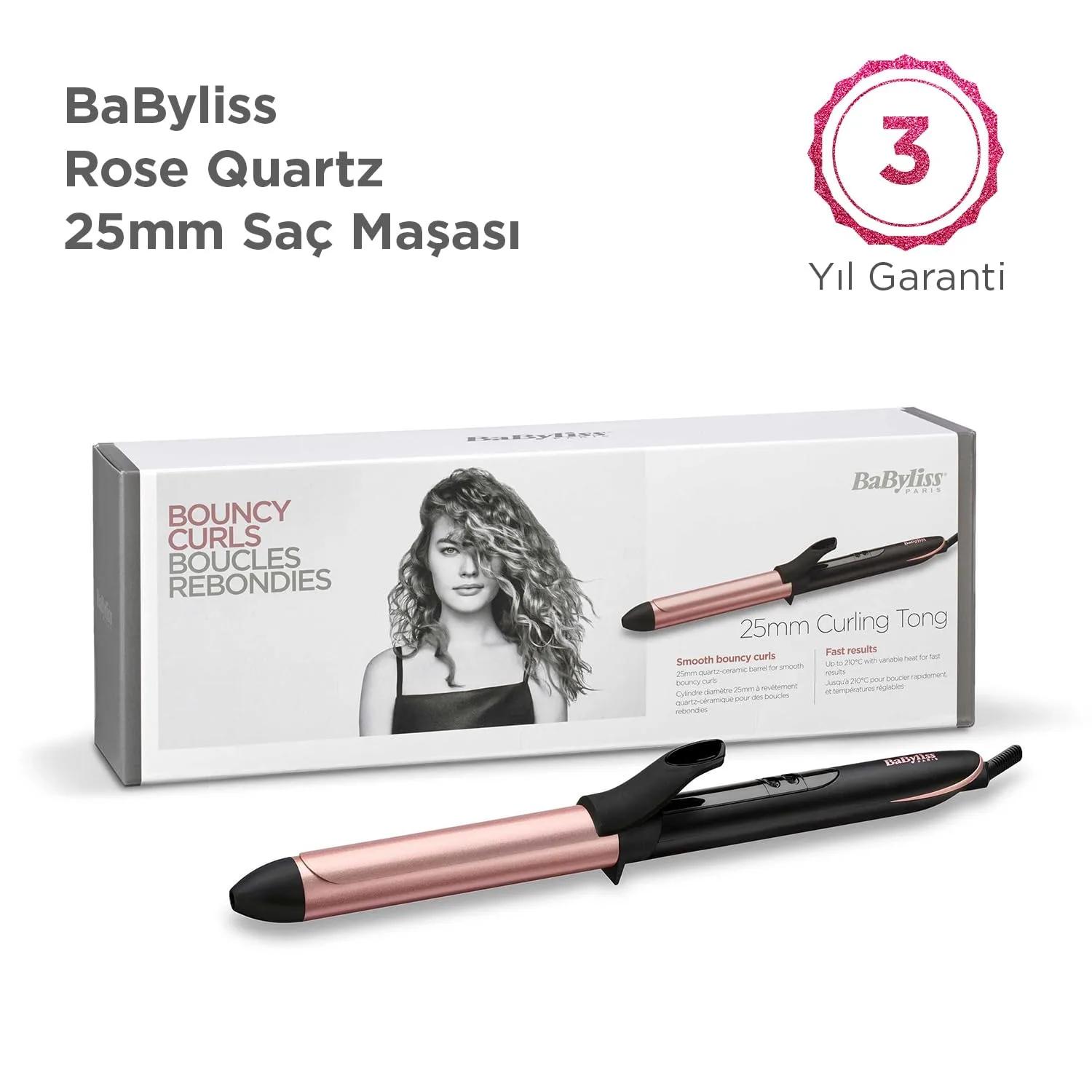 BaByliss Rose Quartz 25 mm Curling Tong C451E