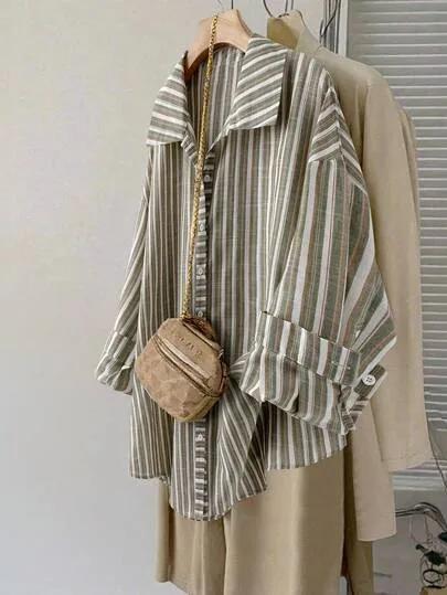 SHEIN LUNE کراسی ئاسایی ژنانە بە مەستری درێژی خەتدار، درێژ و فراوان، کەیفدار بۆ ئاسایی ڕۆژانە، پەیمانەکان و بۆنەکان وەک کریسمس