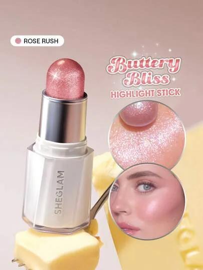 وێنەی بەرهەمی هایلایتەری دەستپێچی SHEGLAM Buttery Bling Rose Rush