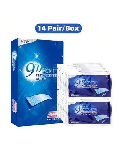 شرائط تبييض الأسنان 9D، تبييض الأسنان 5D، غير حساسة، 7/14/28 زوج، إزالة فعالة للبقع الصفراء وبقع القهوة والشاي، طقم تبييض منزلي عالي الكفاءة، يُنير الأسنان بشكل ملحوظ