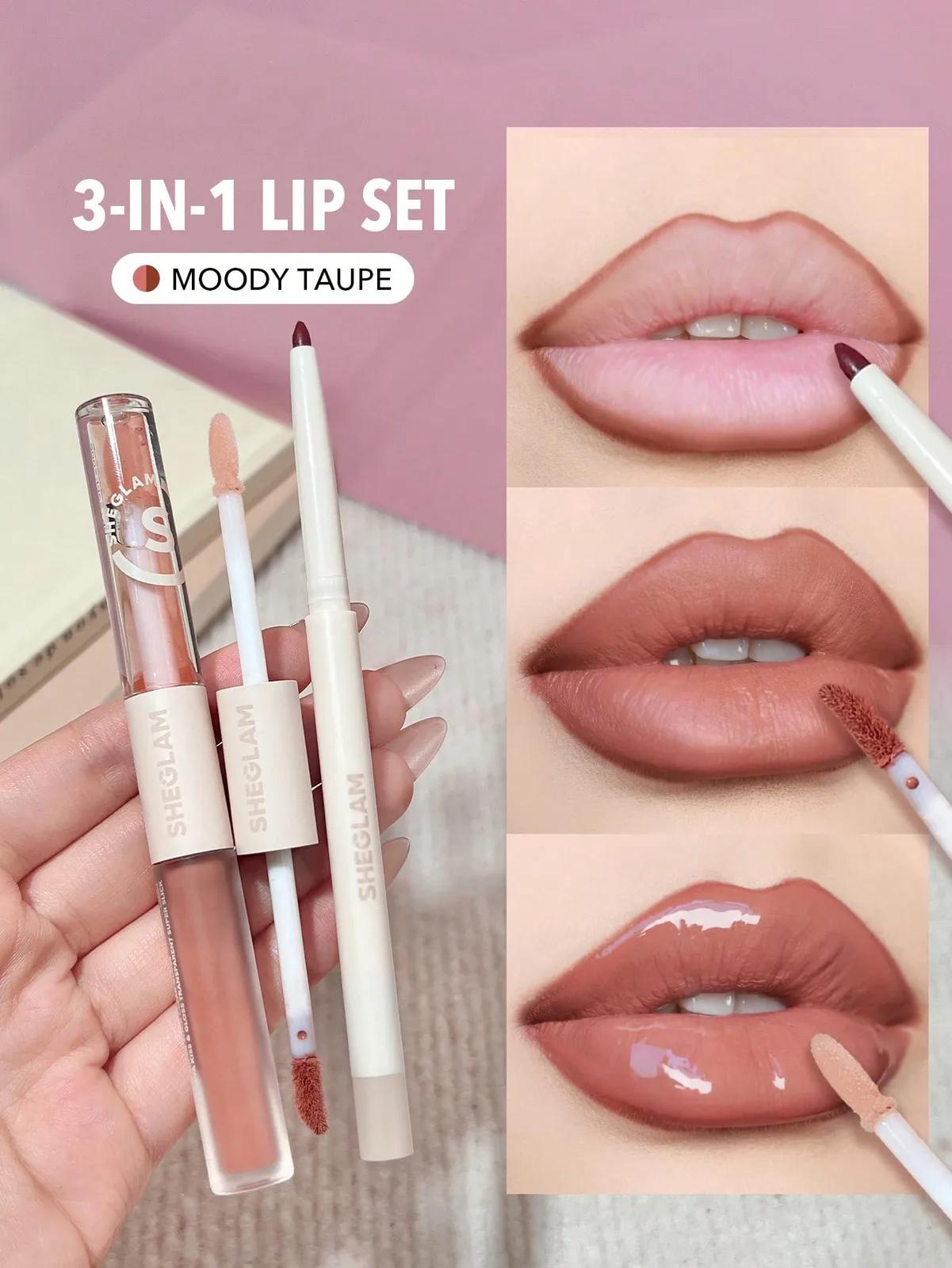 SHEGLAM Soft 90's Glam Lip Liner And Lip Duo Set