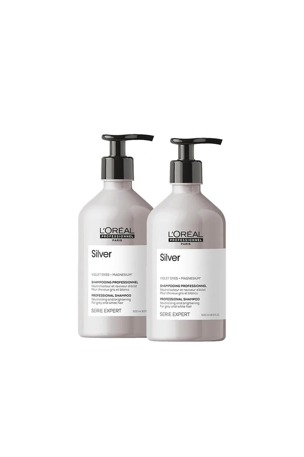 L'Oréal Professionnel Serie Expert Silver Purple Shampoo 500 ml x 2